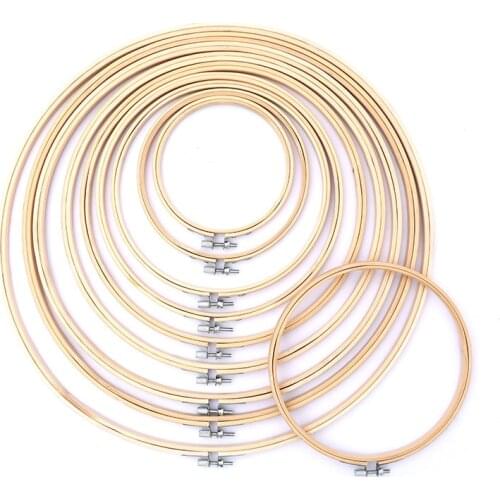 10-40cm Mini Wood Embroidery Hoop Frame For Kit Ring Hoop Large Sewing Tools Accessories Madera Bordado Cross Stitch Bamboo