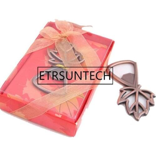 100pcs Copper Maple Leaf Beer Bottle Opener Bar Tool Wedding Favors Souvenirs Gifts Party Supplies