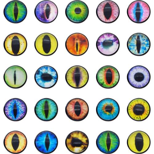2-10pcs Dragon Eyes Glass Cameo Buttons Dome Cabochon Evil Cat Eyes Pattern Children Scrapbooking Toy Craft DIY Findings