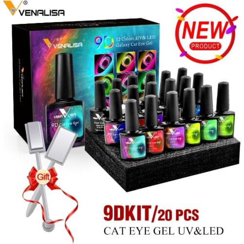 20pcs/kit Galaxy 9D Gel Varnish Cat Eye Magic Chameleon Gel Lacquer Nail Art Manicure Venalisa Starry Magnetic Multicolor Gel