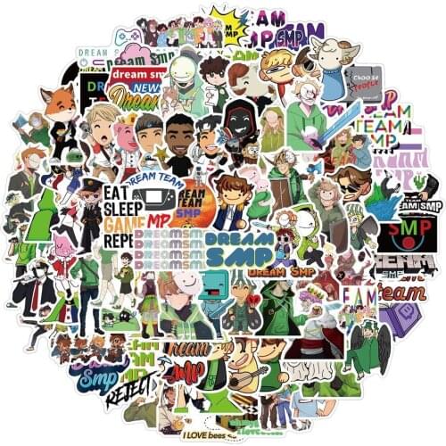50/100Pcs Dream Smp Stickers Aesthetic Cartoon Anime Graffiti Suitcase Suitcase Waterproof DIY Stickers