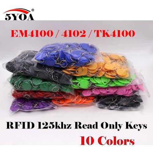 5YOA 1000pcs RFID Tag Proximity ID Token Tag Key Keyfobs Ring 125Khz RFID Card ID Token Tags for Access Control Time Attendance