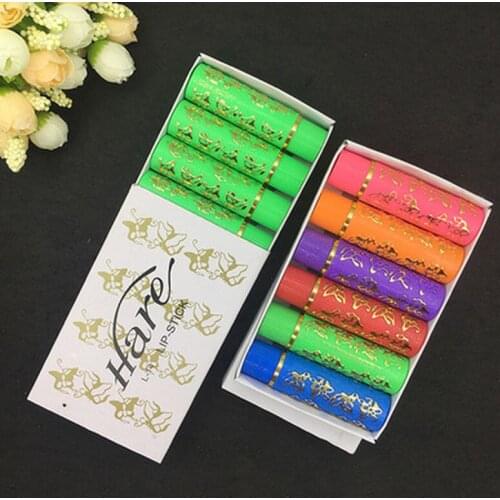 6PC/Lot Pop Fashion Style Color Lipstick Color Long Lasting Lip Liner Tube Butterfly Color Lipstick