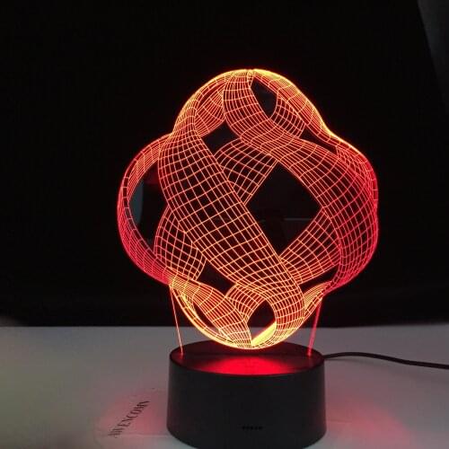 Abstract 3D LED Lamp 7 Colors Vision Decoration Touch Table Lamp USB Black Base Night Light Magical Holiday Dropshipping Gift