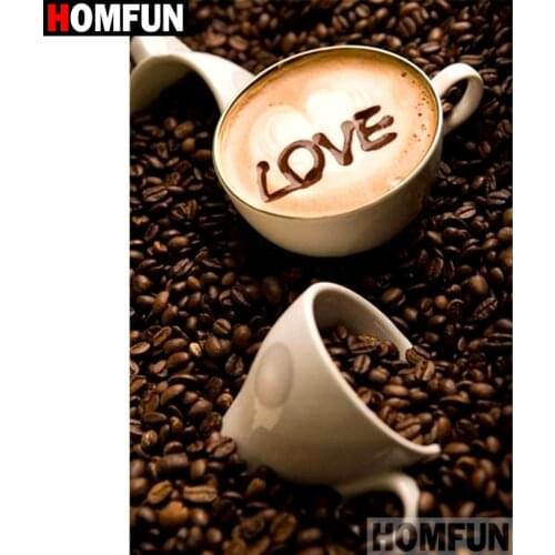 HOMFUN Full Square/Round Drill 5D DIY Diamond Painting "Coffee landscape" Embroidery Cross Stitch 3D Home Decor Gift A11878