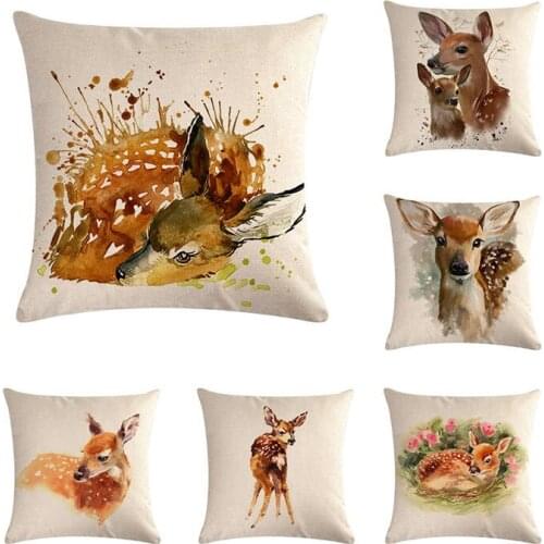 Pillow Case Sika Deer Cushion Cover For office/bedroom/chair seat Cushion 18x18 inches Home Textile ZY318