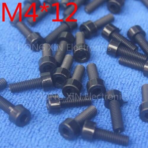 M4*12 Black 1pcs Nylon Inner Hexagon Socket Head Cap Screws 12mm Plastic Bolt Insolation brand new RoHS compliant PC/board DIY