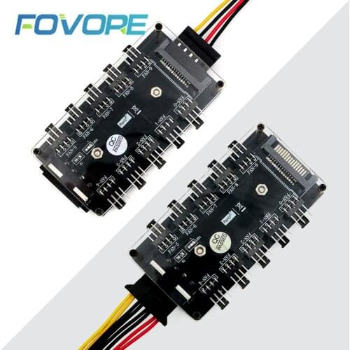 Fan HUB Adapter 4Pin Molex or SATA 15Pin Power Connector CPU Cooler PC Chassis Case Cooling Fan Splitter 3 pin 4 pin Fan Adapter