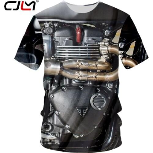 CJLM New Summer Men 3d Printed Locomotive Engine T Shirt Unisex Hipster Short Sleeve Tee Tops Mens Hiphop Casual T-Shirt Custom