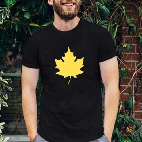 2021 New Summer Maple Leaf T-shirts Fashion Leaf Graphic Printed Hip Hop Men Fashion Tops Casual Short Sleeve O-neck Cotton Tee