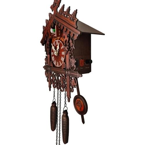 Classic Cuckoo Wall Clock Vintage Wooden Clock Home Decor for Living Room Dining Room JDH88