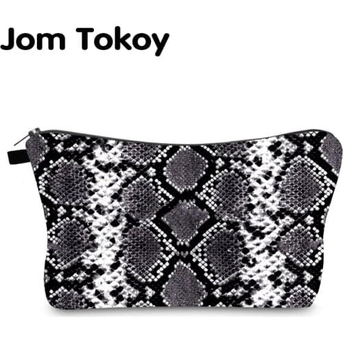 Jom Tokoy Cosmetic Bag Printing Serpentine Personalised Makeup Bags Organizer Bag Women Beauty Bag HZB995