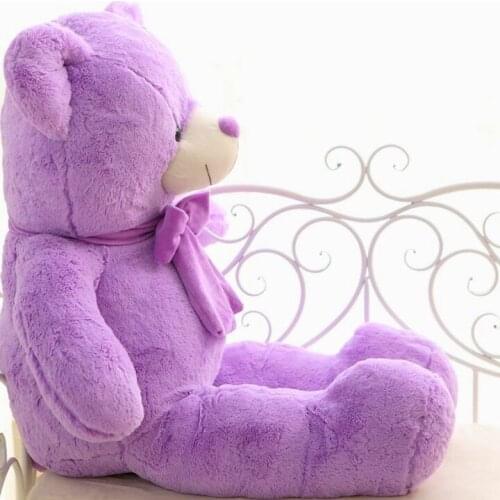 Lovely purple bear doll 100cm bowtie teddy bear plush toy doll soft throw pillow , birthday gift x099