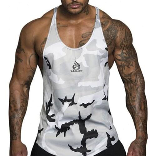 Fashion Gym Stringer Clothing Mens Bodybuilding Vest Sleeveless Shirt Pure Cotton Muscle Vest Sweater Casual Print 19BX21 Twill