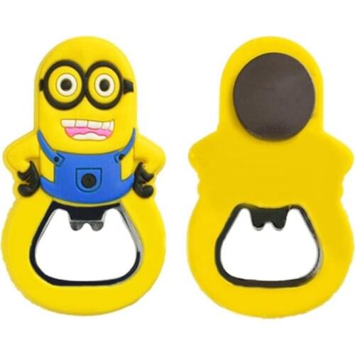 Creatived Cartoon Beer Bottle Opener Soft Rubber Opener Fridge Magnet Refrigerator Sticker Household Coke Fruit Juice Opener