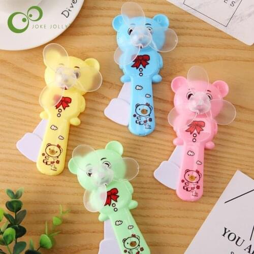 Cartoon Amimal Fruit Hand Pressing Fan Double-headed Hand Holding Fans Children Summer Cool Toys Environmentally Friendly DDJ