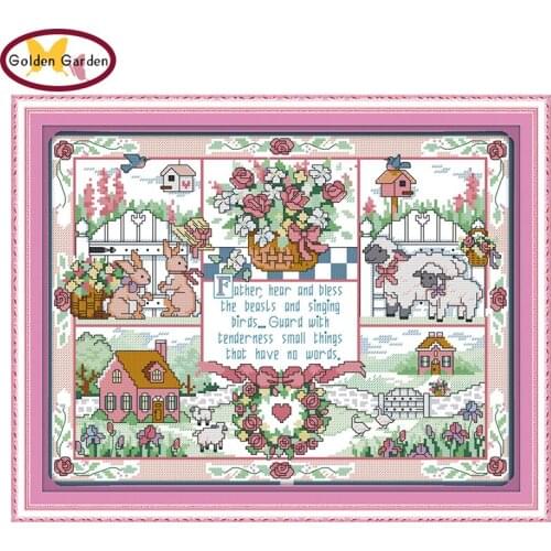 GG The Gift of God Counted Cross Stitch Printed Cross Stitch DIY Needlework Sets Cross Stitch Kits for Embroidery Home Decor