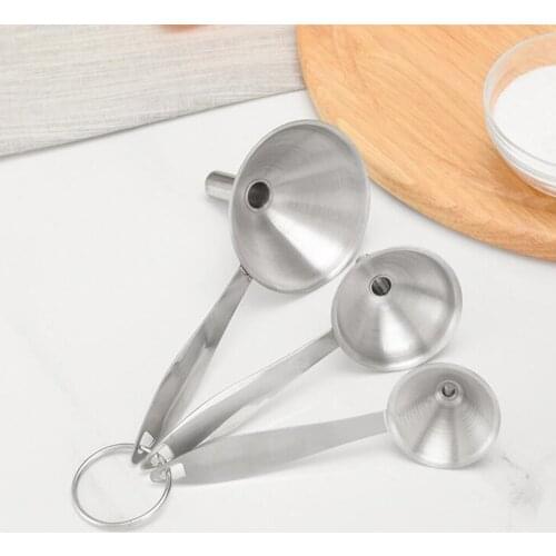 Funnel Set with Long Handles, Stainless Steel, Set of 3 for The Eat-in Kitchen