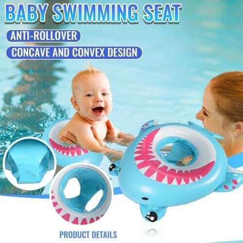 Inflatable Circle Baby Infant Float Pool Swimming Ring with Sunshade Floating Seat Summer Beach Party Pool Toys