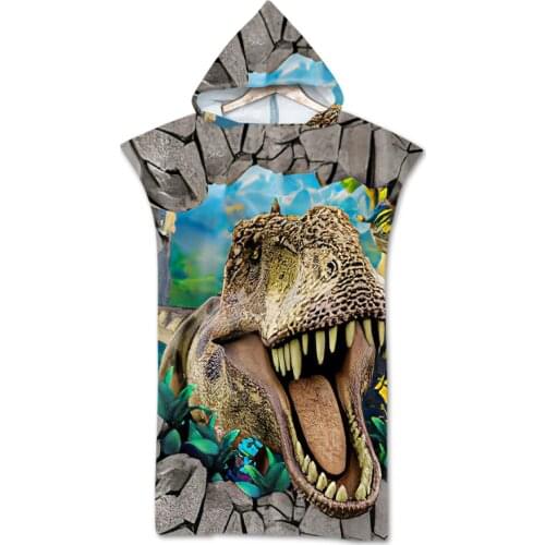 New printed 3D Microfiber Quick dry unisex Poncho beach Towel Surf Beach Wetsuit Changing Bath Robe with Hood