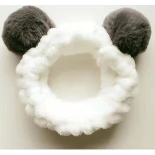 Headbands For Women Makeup Wash Face Hairbands Shower Head Wrap Hair Accessories Girls Cute Panda Ear Soft Fleece Head bands