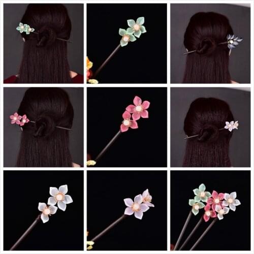 Simple Personality Ancient Exquisite Coloured Glaze Hairpin Tang Dynasty In China Hanfu Super Fairy Temperamental Hair Sticks
