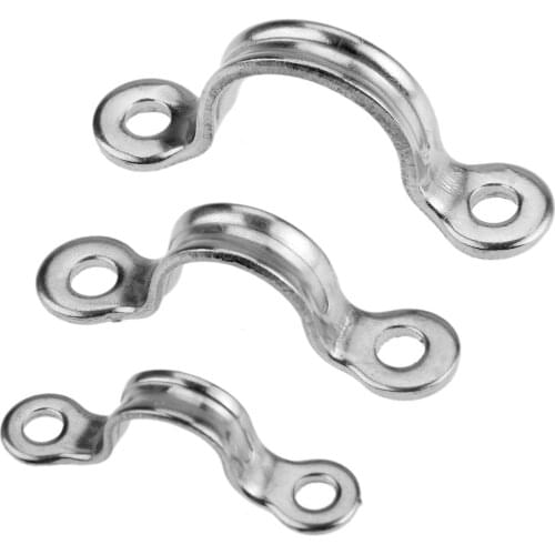 5Pcs Marine 316 Stainless Steel Sheet Eye Lacing Straps Tie Down Anchor Strap Saddle Clip Boats Accessories 10*11/ 13*15/ 17*20