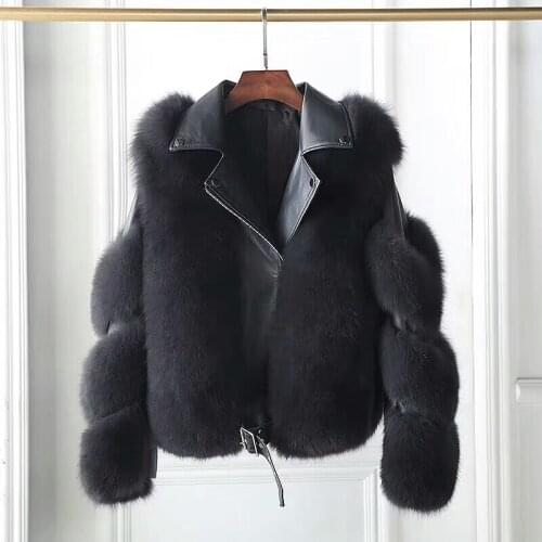 Fur coat ladies fashion short coat leather natural fox fur coat ladies fashion high-end atmosphere 2020