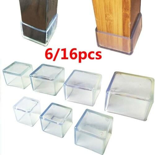 Furniture Silicone Leg Caps Feet Pads Table Chair Leg Floor Feet Cap Cover Protector Transparent Furniture legs