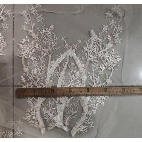 Snowflake embroidery lace flowers Wedding dress Clothing Accessories
