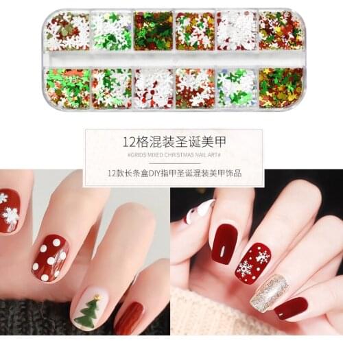 Cross-Border Christmas Special Nail Art Sequins Snowflake Laser Super Glitter Set Ultra-Thin Manicure Patch