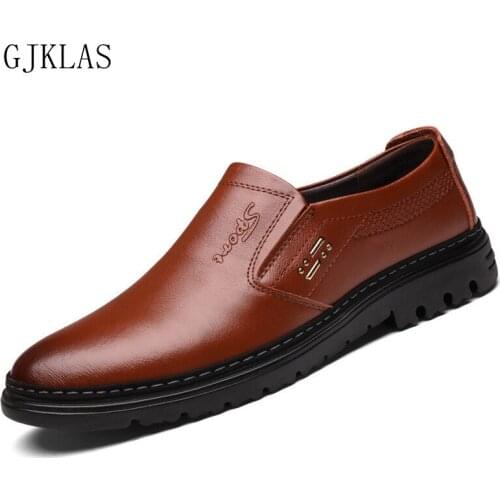 Classic Genuine Leather Shoes Man Loafers Dress Business Leather Shoes Men Dresses Party Slip on Formal Man Shoes High Quality