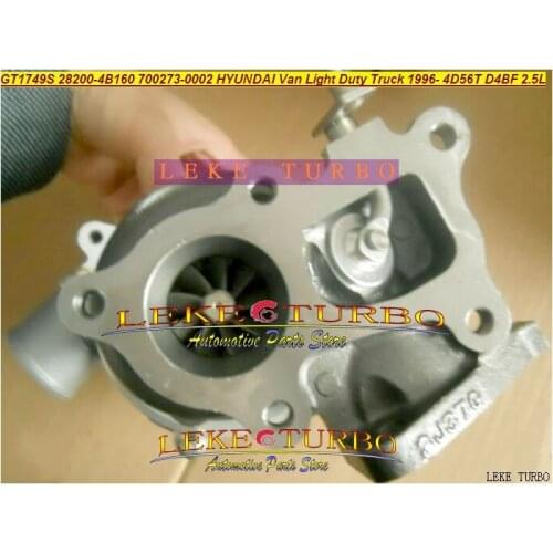 Turbo GT1749S 700273 700273-0001 28200-4B151 Turbocharger For HYUNDAI Van Light Duty Truck H100 H200 1996- 4D56T D4BF 2.5L 74kw