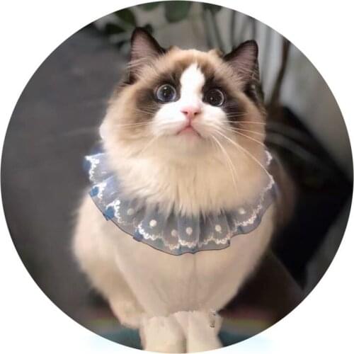 2019 Pet Jewelry Accessories Cat puppy collar Handmade Pure Double fold dog bib collar saliva towel tie