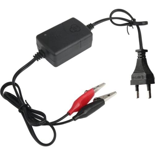 Battery Chargers Car Truck Motorcycle 12V Smart Compact Battery Charger Maintainer EU Plug High Quality Charging Adapter Black