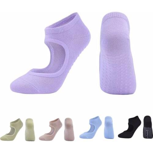 Women High Quality Pilates Socks Anti-Slip Breathable Backless Yoga Socks Ankle Ladies Ballet Dance Sports Socks for Fitness Gym