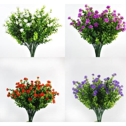 1 Bundles Artificial Flowers Decorative Wedding Party Plastic Fake Bushes Greenery Window Yard Garden Home Decor Dry Flowers