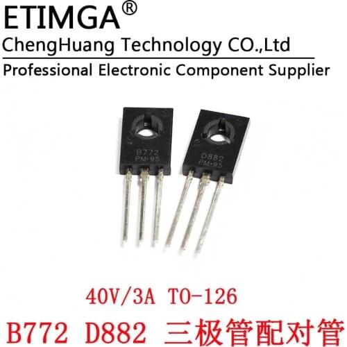 10PCS/LOT 2SD882 2SB772 D882 B772 TO126 Triode paired tube