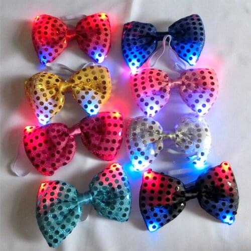10pcs/lot Party Light Up LED Flashing Bowtie for Stage Show Christmas Dancing