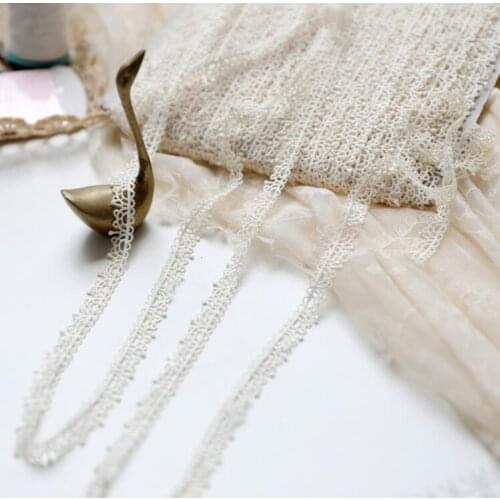 2 Meters/lot 12mm Width Beige Exquisite Lace Trim Lace Trimming Embroidery Sew DIY Craft