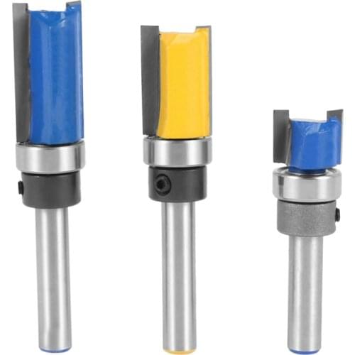 3PCS/Set 1/4inch Shank Alloy Bearing Flush Trim Pattern Router Bit Milling Cutter