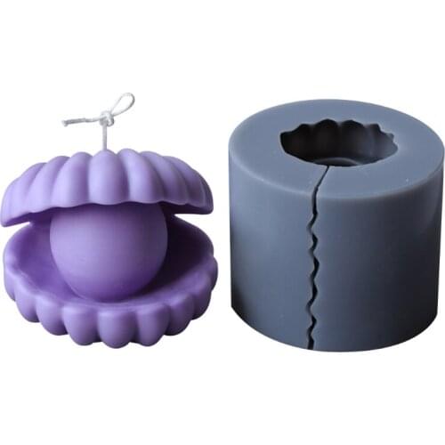 3D Shell Candle Mold Silicone Clay Soap Mould for Making Soy Wax Beeswax Candles Handmade Art Craft