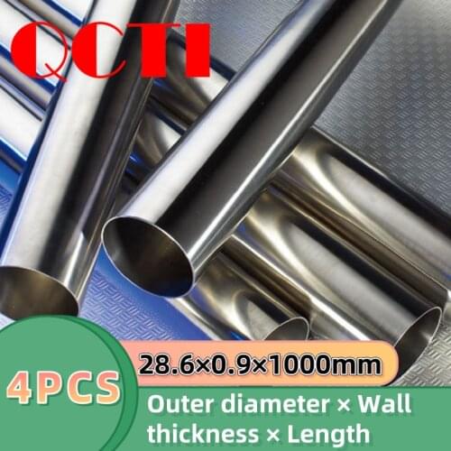 4Pcs Gr9 28.6×0.9×1000mm Industrial Ti Pipe Pure Titanium Hollow Tube Polished Seamless Titanium Tube for Bicycle or CP