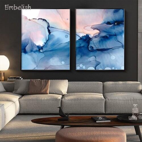 Embelish 2 Pieces Abstract Watercolor Modern Home Decor Pictures For Living Room HD Print Canvas Painting Bedroom Wall Posters