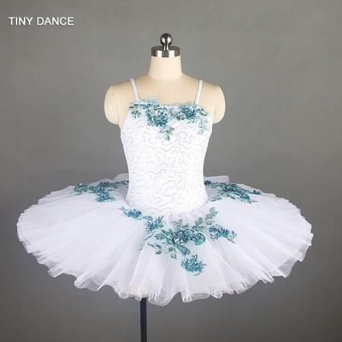 White Spandex Bodice with 7 Layers of Stiff Tulle Tutu Professional Classical Ballerina Dance Tutu Dress for Girls BLL011