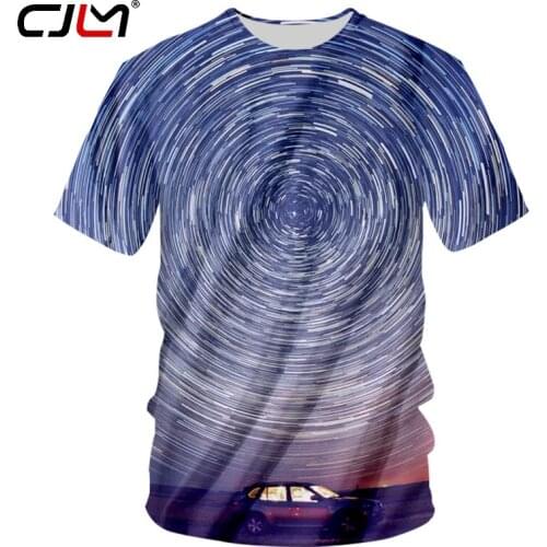 CJLM Man New Popular Colored Vortex O Neck Tshirt 3D Full Printed Mens Starry Sky Tee Shirt Large Size T-shirt Recommend