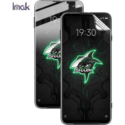 Imak 2pcs Sensitive Transparent Hydrogel Thin Film for BlackShark 3 3Pro Black Shark3 3D Full Cover Curved Soft Screen Protector