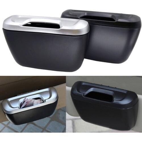 Big Capacity Mini Car Opening Design Trash Bin Auto Rubbish Can Storage Garbage Box Dust Organizer Hang Type For Car Home Office