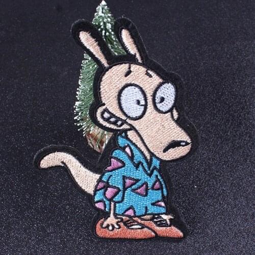 Nicediy Cool kangaroo Cartoon Patches For Clothes Iron on Sewing Patch For Kids Bags Jacket Stripe Applique Badge Decor DIY