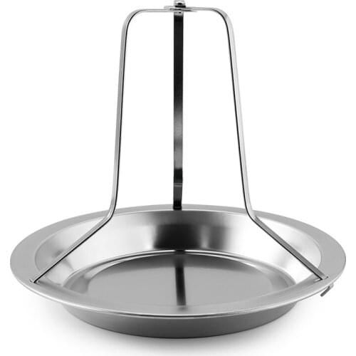 Chicken Stand Stainless Steel Vertical Chicken Roaster Rack Beer Butt Chicken Holder with Drip Pan for Oven Grill